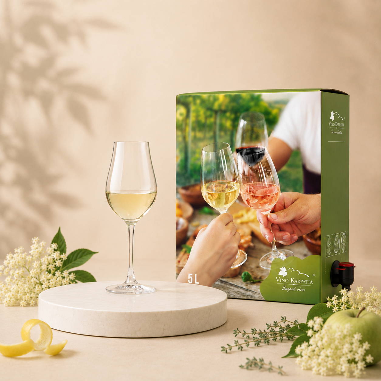 Bazové víno biele polosladké bag-in-box víno - balenie 5 l