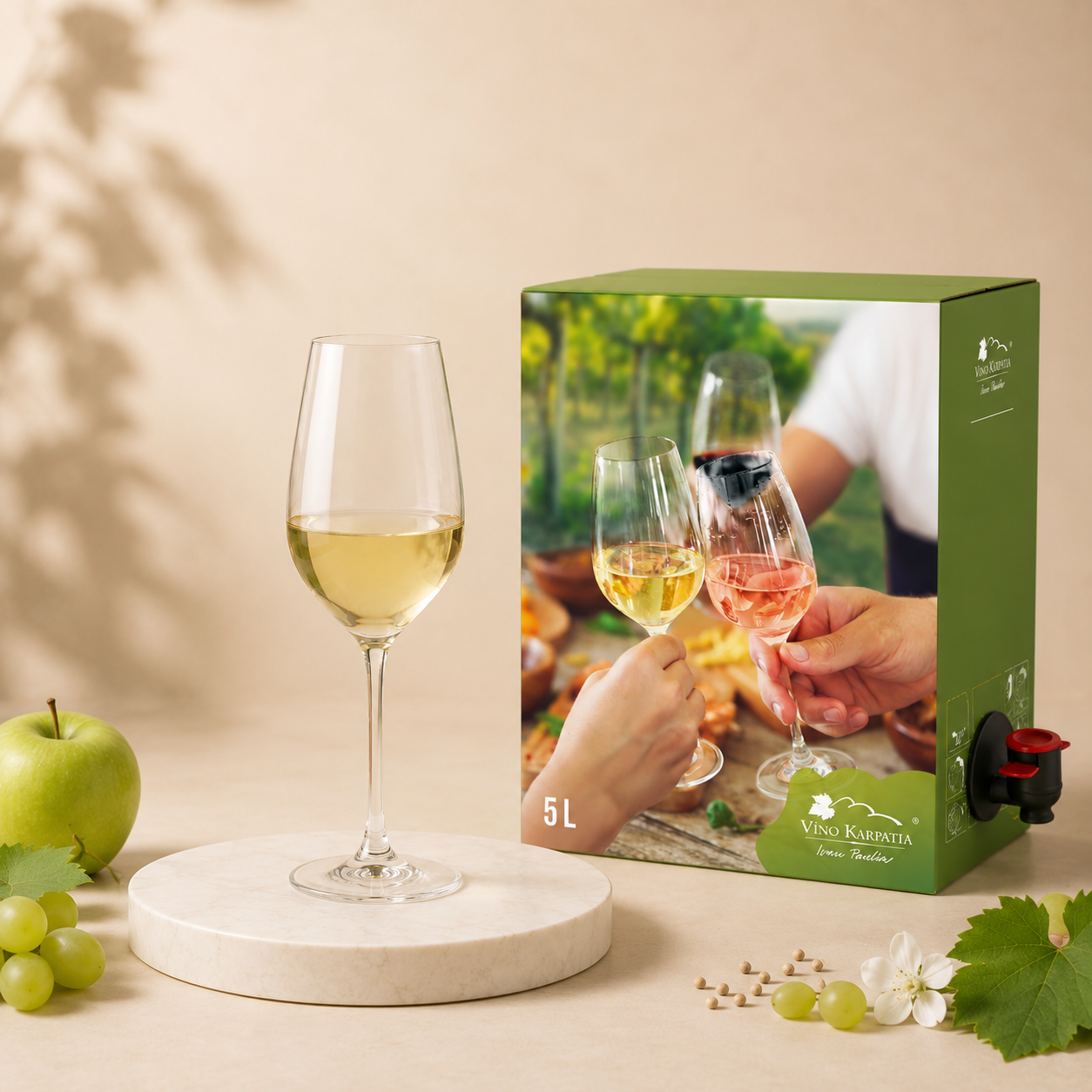Veltlínske zelené biele suché bag-in-box víno - balenie 5 l